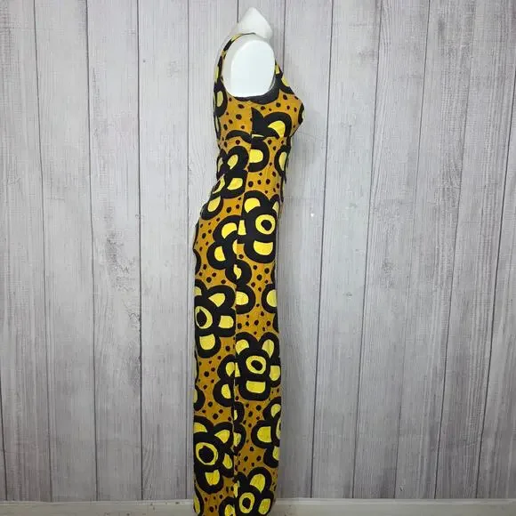 Vintage 60s Miss Elaine Mod Floral Wide Leg Jumpsuit ILGWU USA, sz Small - Picture 3 of 8